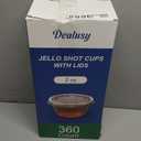 360 Set 2 oz Jello Shot Cups with Lids, Sturdy & Food Safe Disposable Plastic Portion Condiment Dipping Sauce Cups, Small Containers for Salad Dressing
