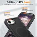 TUTUKII for iPhone 16e & iPhone 17e Case with Belt Clip Holster, Anti-Shock, Anti-Slip, Compatible with MagSafe, 3-Layer Drop Protection, Heavy Duty Magnetic Phone Case Cover 6.1", Black