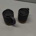 DOWAN Coffee Mugs, 15 oz Mug Set of 2, Large Ceramic Coffee Mug with Cork Bottom and Spill Proof Lid for Mom Dad, Big Mug for Latte Tea, Matte Grey