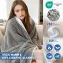 Heated Blanket Electric Blanket,Cozy Faux Rabbit Fur & Soft Flannel Warm Heater Throw Blanket with 5 Fast Heating Levels &10Hours Auto-Off Over-Heat Protection50" x 60" (Grey)