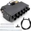 12V Car Truck Under Dash, A/C Air Conditioning Evaporator Assembly, Under-Dash A/C Heat + Cool Unit, 3 Speed 6 Ports for Car Truck