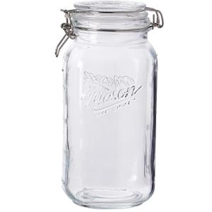 Mason Craft & More Airtight Kitchen Food Storage Clear Glass Clamp Jars, 67 Ounce