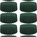 10 Pack Hunter Green Round Tablecloths - 90 Inch, Polyester, Stain and Wrinkle Resistant, Washable Fabric Table Cloth for Wedding Banquet Parties