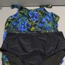 SUUKSESS Women Tummy Control Tankini Bathing Suit Ruffle High Waisted Swimsuit, X