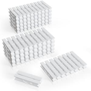 100Pcs White Clothespins, 2.9 Inch Clothes Pins Wooden, Colorful Clothespins for Hanging Clothes Crafts Picture Laundry Clips Cheer