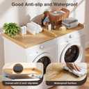 Washer Dryer Countertop Set of 2, 54.34" L x 27.56" W x 2.76" H Laundry Topper for Washer and Dryer, Wood Laundry Countertop with Anti-Slip Pads & Edge Rails for Laundry Room Organization (Light Wood)