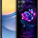 Compatible with Samsung Galaxy A16 Case,Pattern Design Hard PC Back Cover Non-Slip Shock Absorption Soft TPU Protective Case for Samsung Galaxy A16 6.7inch-Love Rose Butterfly