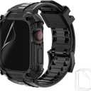 Wristitani Compatible with Apple Watch Band with Shockproof Rugged Case 40mm 41mm 44mm 45mm 49mm for iWatch Series ultra2/ultra/9/8/7/6/SE/5/4, Durable TPU Sport Strap with Coverage Screen Protector (Black)