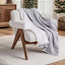 Electric Blanket Full Size - Soft Ribbed Flannel Heated Blanket with 6 Heat Settings, Heating with 10 Time Settings, 8 hrs Timer Auto Shut Off (72x84 inches, Light Grey)