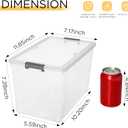Citylife 7.8 QT 6 Pack Small Storage Bins Plastic Storage Container Stackable Box with Lids for Organizing, Clear White