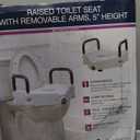 Drive Medical RTL12027RA 2-in-1 Raised Toilet Seat with Removable Padded Arms, Standard Seat