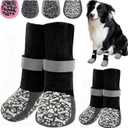 HeavenEye Anti Slip Dog Socks, Dog Paw Protectors Maximum Grip Prevent Licking Paws Slipping, Paw Protector for Hot & Cold Pavement Shoes Boots for Small Medium Large Senior Dogs(White Bone) (XL(4 pcs))