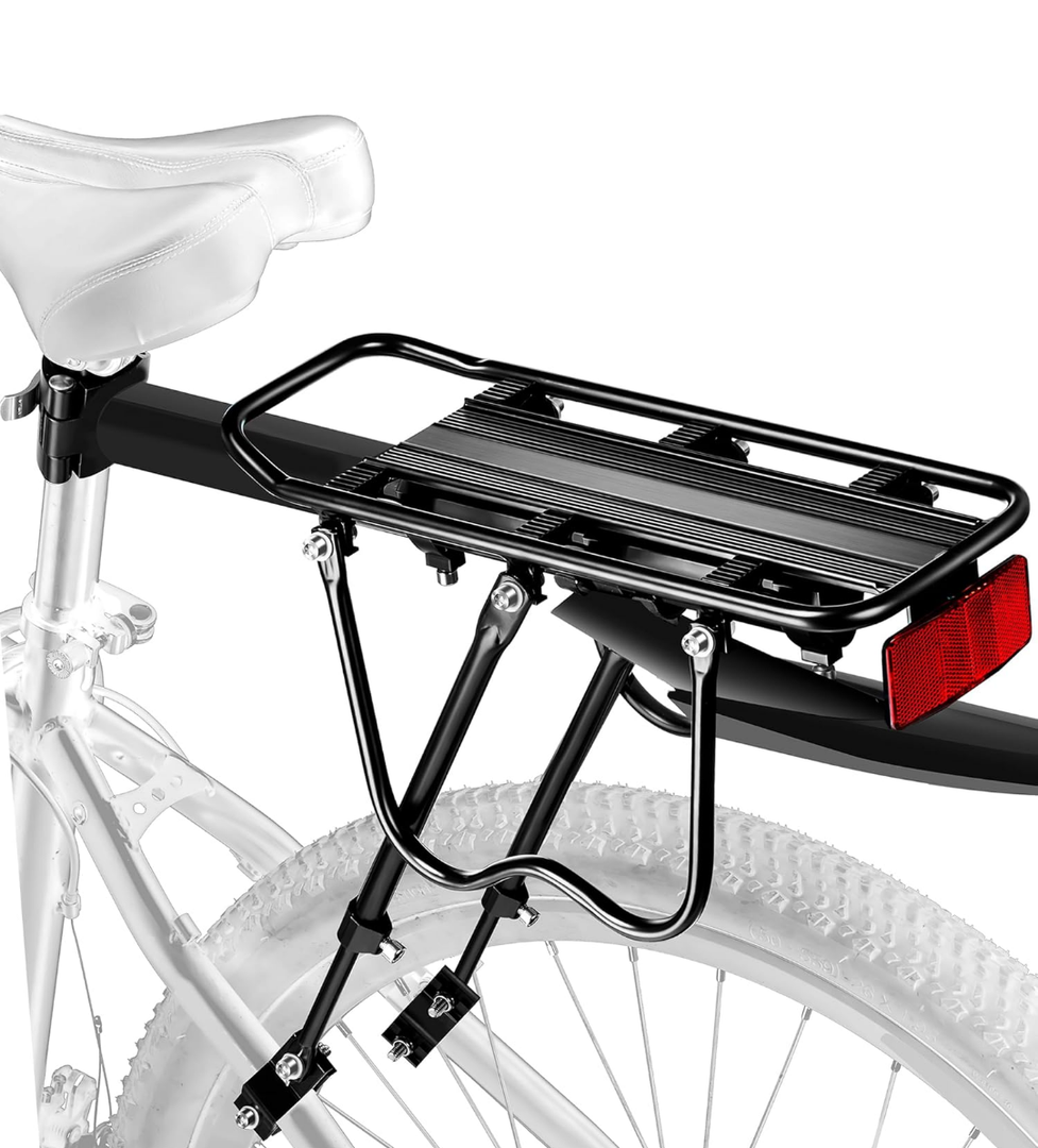 Rear Bike Rack,Bike Cargo Rack w/Fender & Large Size Reflective,Quick Release Mountain Road Bicycle Rear Racks,Universal Bike Luggage Rack,Large Capacity Bike Pannier Rack,YONTUO