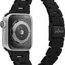 Solace Bands Slim Matte Resin Watch Band - Universal Fit for Apple Watch Bands for Women and Men, iWatch Bands for 38mm 40mm 41mm 42mm 44mm 45mm 49mm Ultra, SE and Series 10 9 8 7 6 5 4 3 2 1 (Black/Black Hardware)