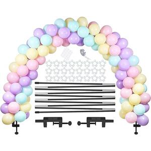 LANGXUN Reusable Black Table Balloon Arch Kit with Durable Fiber Balloon Arch Frame for Birthdays, Weddings and Baby Showers