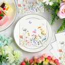 100 PCS Wildflower Cocktail Napkins Disposable Spring Floral Party Napkins 3-Ply Spring Flower Butterfly Paper Napkin for Wedding Bridal Baby Shower Birthday Tea Party Supplies