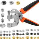 BISUOSHI Leather Snap Fasteners Kit, Snap Button Kit, Leather Snap Buttons Press Pliers with 90 Sets Leather Snaps Buttons, 3Colors 12.5/15/17mm Snaps for Leather, Clothes, Jackets, DIY Projects