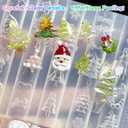 3 x Silicone Nail Molds Christmas 3D Nail Art Sculpture Templates, DIY Resin Mold for Nails Design with Santa Claus Bells Christmas Tree Snowflake Reusable Nail Carving Stencils Xmas Nail Charms Supplies