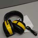 BJKing AM/FM Radio Headphones with Digital Display, 30dB AM FM Hearing Protection Safety Ear Muff, Ear Protection Headphone for Mowing, Landscaping, Shooting and Construction Black-Yellow