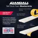 Weather Stripping Foam Tape, 17 Ft Door Seal Strip, EVA Material, High Density 1/4" Thick, No Residue Adhesive, Weatherproof Door Seal Strip for Sliding Door, Windows, White (3/8" Wide)