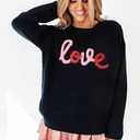 MARZXIN Women 2026 Casual Holiday Love Sweaters Round Neck XOXO Sweater St Patrick Tops Merry Christmas Heart Sweatshirt (Black, S)