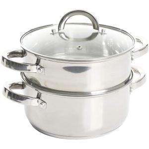 Oster Dutch Oven with Steamer Basket 3-Quart - Sangerfield Stainless Steel, Stovetop Steamer for Vegetables, Rice & Tamales, Dishwasher Safe