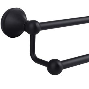 Ntipox Antique 24 Inch Bathroom Double Towel Bar Matte Black, Towel Racks for Bathroom Wall Mounted, Bathroom Towel Holder Black, Two Towel Rod Hanger for Hotel