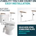 Lunderg Toilet Safety Rails for Seniors - Easy Installation & Super Sturdy Grab Bars Arms - Non-Bulky & Elegant Handicap Toilet Safety Frame - Seat Handles for Elderly, Disabled or Mobility Issues, White