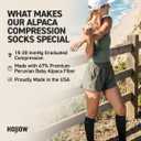 HOLLOW Alpaca Compression Socks for Women & Men 15-20 mmHg – Wide Calf, Circulation Support, Moisture Wicking, Breathable Knee High Socks, Large, Black