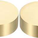 PATIKIL 2 Pcs Chinese Calligraphy Paper Weight, 40mm Round Brass Paperweight Holding Paper Flat for Painting Writing Ink Drawing Desktop Home Office Decoration, Gold Tone