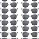 QYVEWY 19 Pairs Bulk Sunglasses for Adult Retro 70s 90s Cheap Glasses for Party Supplies (Transparent)