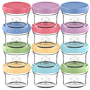 KeaBabies 12pk 4oz Glass Baby Food Containers with Lids  LeakProof, Microwavable Small Glass Jars, Baby Purees & Toddler Snack Storage Containers, BPAFree, Dishwasher & Freezer Safe (Nord)