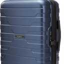 BAGSMART Carry On Luggage 22x14x9 Airline Approved with TSA Lock,20 Inch Lightweight Luggage with Spinner Wheels,100% PC Hard Shell Carry On Suitcases for Men Women,Dark Blue