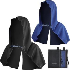 AOPREL Cooling Hoodie Towel Magnetic Lock Towels for Neck and Face UV Protection, Moisture-Wicking for Camping Gym and Yoga