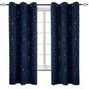 BGment Kids Blackout Curtains for Boys Bedroom, Star Curtains Thermal Insulated Grommet Window Drapes for Nursery, Set of 2 Panels (42 x 63 Inch, Navy Blue)