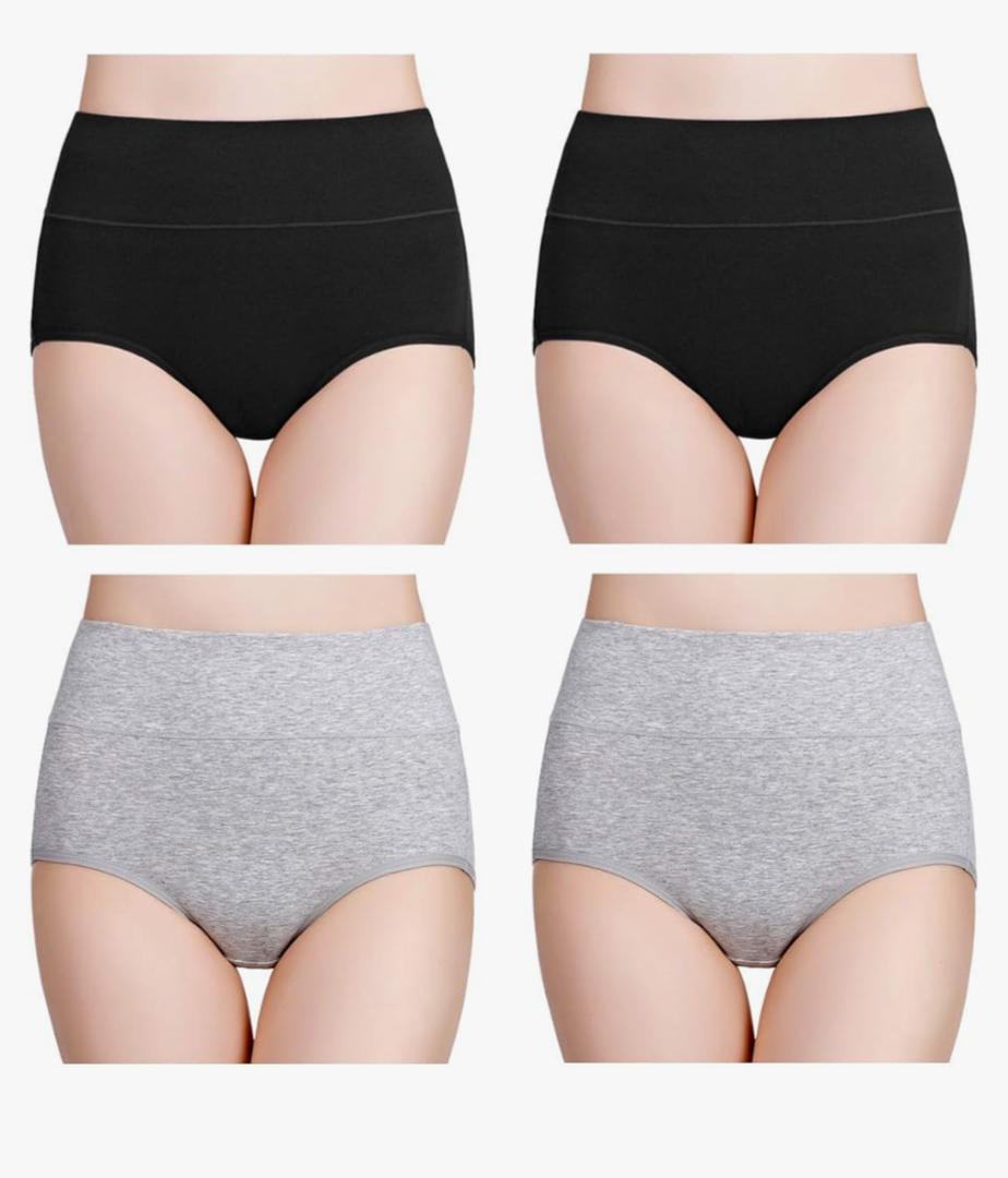 wirarpa Women's Cotton Underwear High Waisted Ladies Panties Full Coverage Briefs 4 Pack (Regular & Plus Size) Size XL
