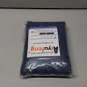 Aiyufeng Moga Navy Blue Fabric Shower Curtains for Bathroom - Blue Hotel Spa Polyester Cloth Bath Curtain with 12 Holes, 72x72, Machine Washable, Navy Blue