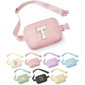 YOOLIFE Teacher Appreciation Gifts for Women - Gifts for Teacher, Teacher Retirement Gifts for Women Teacher Bag Teacher Gifts from Students, Initial Crossbody Bag Belt Bag, Pink T