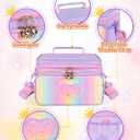 Carrying Case Compatible with Yoto Player 3rd Generation, Accordion Card Holder for 39 Cards, Portable Travel Storage Bag with Shoulder Strap for Audio Speaker & Headphone Accessories(Purple)