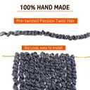 Pre-twisted Passion Twist Hair 10 Inch 8 packs Short Passion Twist Crochet Hair Pre-looped Crochet Braids for Women Gray Passion Twists Synthetic Curly Crochet Hair Extensions 1B/Gray