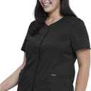 Cherokee Women's V-Neck Scrub Top with Snap Front, 4 Pockets, and 2-Way Stretch Fabric WW622 (M)