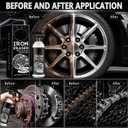 2PCS Iron Eraser Rust Remover Spray, Iron Powder Remover Spray for Car Wheels and Paint Fast Acting Rust and Brake Dust Remover, New Upgraded Automotive Surface Cleaning (EXP 11/22/29)