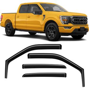 in-Channel Rain Guards Compatible with Ford F150 SuperCrew 2015-2026, Durable Side Windows Rain Guard Wind Deflectors 2025 F150 Crew Cab Window Deflectors - 4 PCS