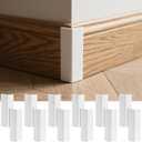 Pangda Baseboard Corners Blocks Self Adhesive Rubber Safety Corner Protectors Proofing Edge Guard Corner Cushion for Wall Furniture Edge(White,12 Pcs)