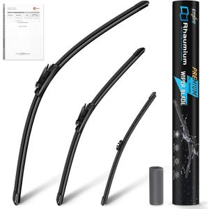Quiet-Drive Wiper Blades, Pack of 3, 26"+22"+11" | Lab Tested 500K Endurance & High/Low Temp; Optimized Pressure; Specific for Ford Explorer, Police Interceptor Utility