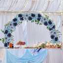 Pack of 6 Artificial Flower Wedding Arch Decorations, 19.7 inch Floral Wall Backdrop Centerpieces for Party Bridal Shower Event Table Wall Arrangement - Navy Blue