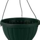 The HC Companies 12 Inch Terra Roma Hanging Planter for Indoor Plants - Round Plant Hanging Basket with Removable Saucer, Green, 2 Pack
