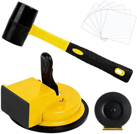 Floor Gap Fixer Tool Kit – Heavy Duty Suction Cup Floor Gap Repair Tool with Rubber Mallet, Gap Close Tool for Laminate Flooring, Wood & Hardwood Floor Gap Fixer, Gap Repair for DIY Installation
