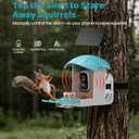 Bird Feeder with Camera Solar Powered: Smart Bird Feeders for Outdoors Garden with AI Identify Auto Capture 2K HD Bird House with Camera Outside WiFi Live View Birdfeeder Cam Gift for Birds Lover