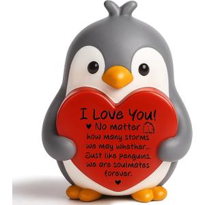 Jettryran Birthday Valentines Day Husband Wife Gifts for Him Her Boyfriend Girlfriend I Love You for Women Men Couple Penguin Figurine Valentines Decorations Easter Romantic Gift for Fiance